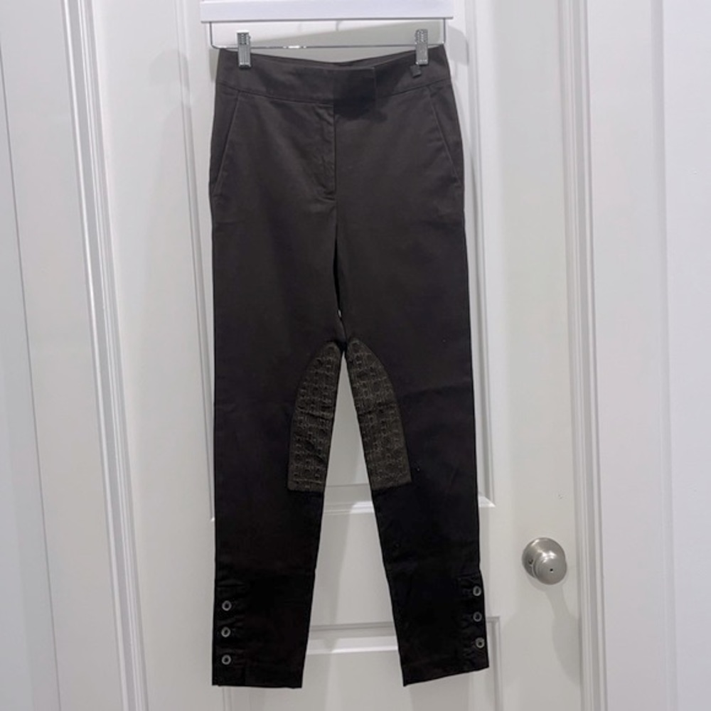 Carolina Herrera Chocolate Brown Equestrian Riding Slim Pants Sz 0